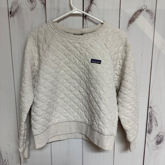 Patagonia Women’s Organic Cotton Quilt Crew Medium Dyno White EUC - Picture 2 of 10